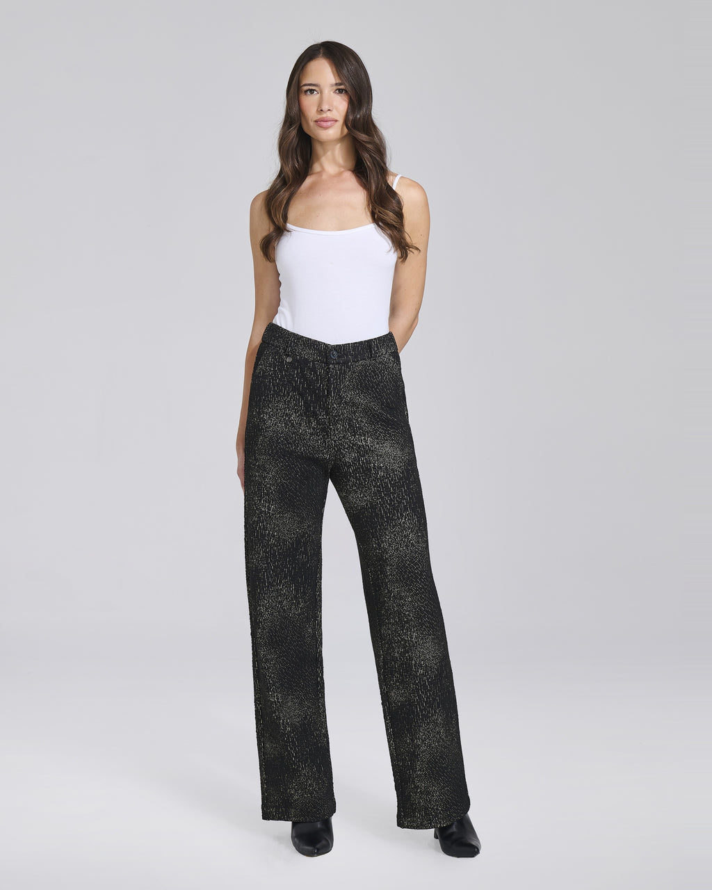 Pantalone palazzo in maglina fantasia donna – Chiara Dalba