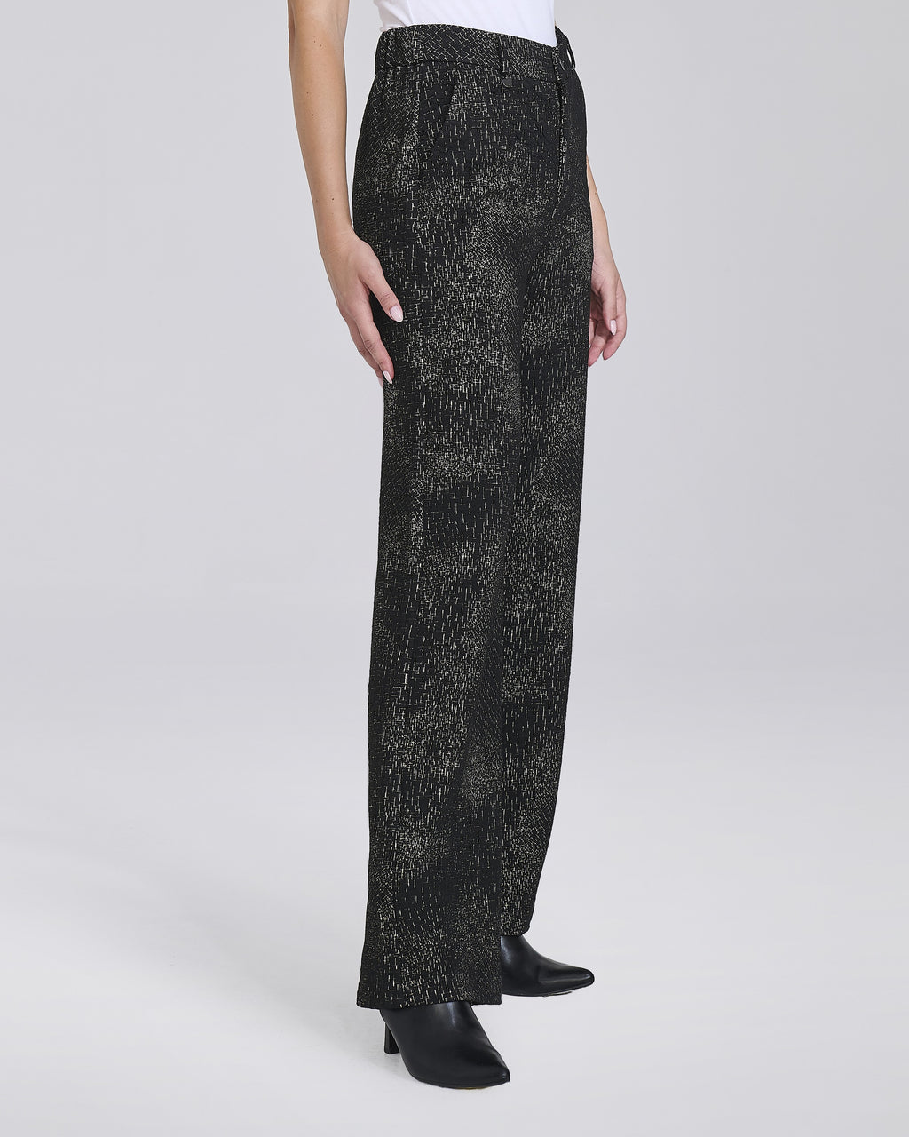 Pantalone palazzo in maglina fantasia donna – Chiara Dalba, foto 4