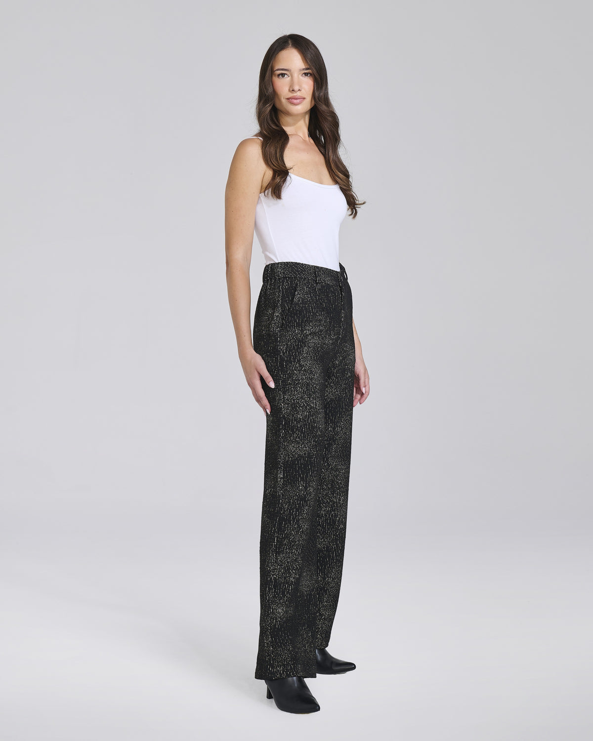 Pantalone palazzo in maglina fantasia donna – Chiara Dalba, foto 3