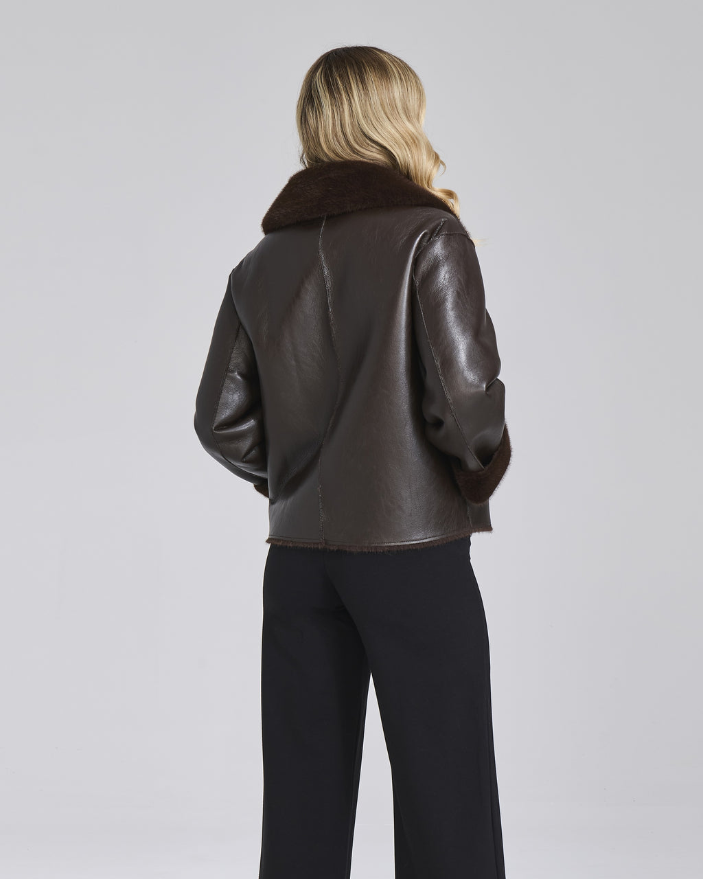 Giacca double ecopelle ed ecopelliccia donna – Chiara Dalba, foto 4