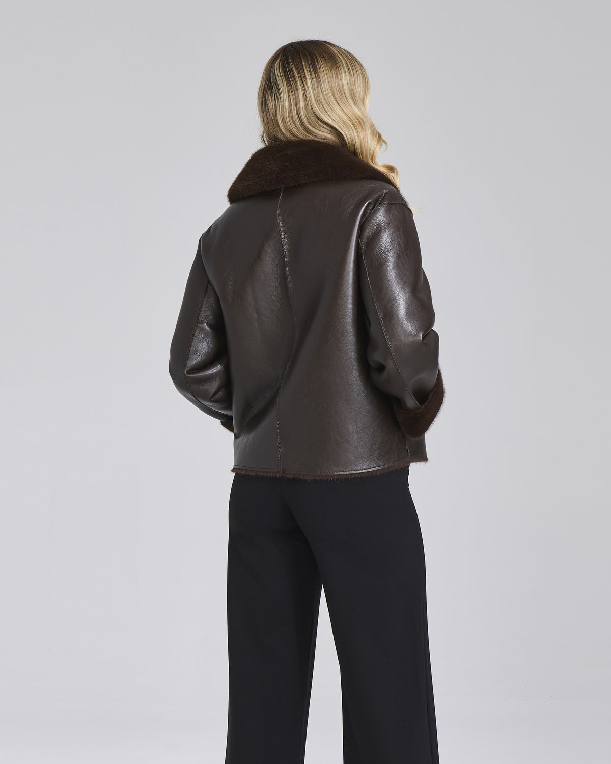 Giacca double ecopelle ed ecopelliccia donna – Chiara Dalba, foto 4