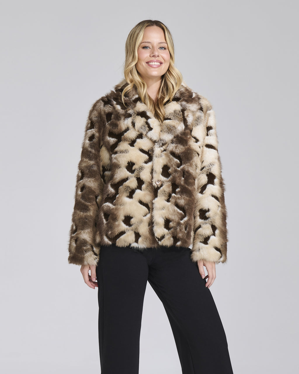 Giacca double ecopelliccia fantasia e suede donna – Chiara Dalba, foto 2
