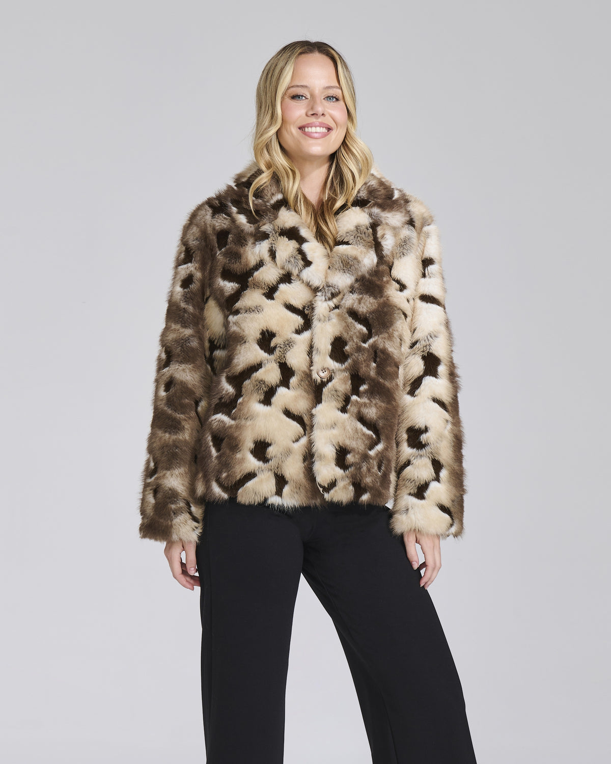 Giacca double ecopelliccia fantasia e suede donna – Chiara Dalba, foto 2