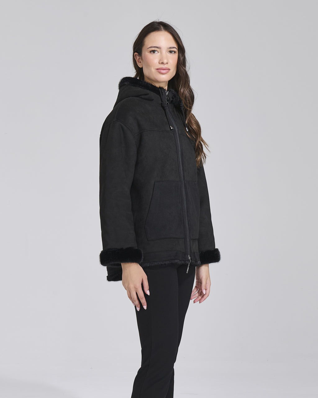 Giacca double effetto montone con zip donna – Chiara Dalba, foto 3
