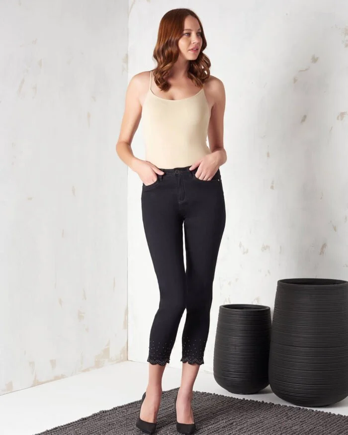 Push-up jeans with strass bottom
