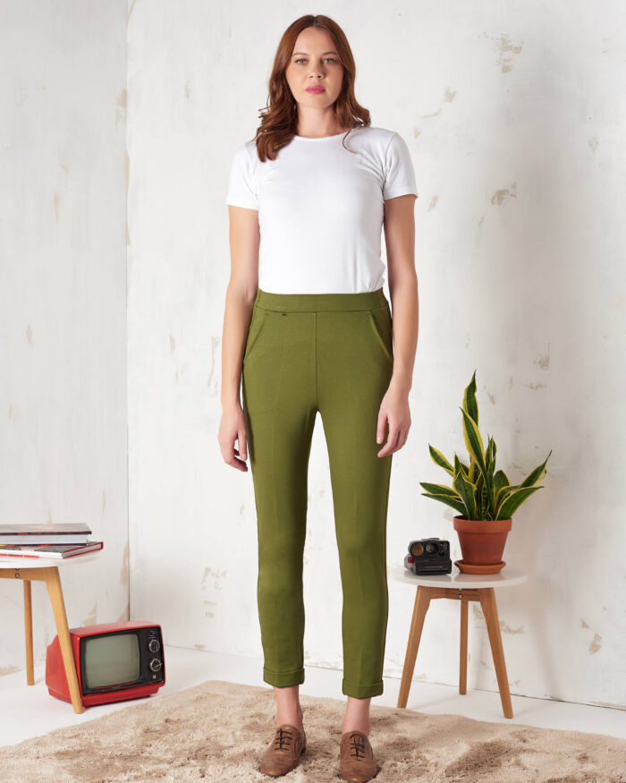 Milano stitch trousers in solid colour