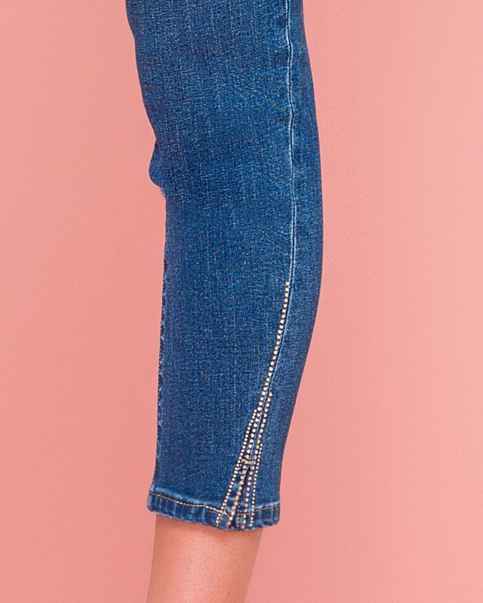 Jeans con fondo strass