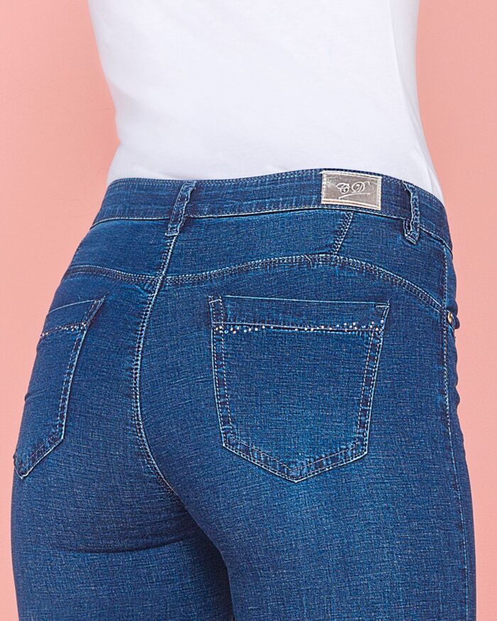 5-pocket jeans with rhinestones