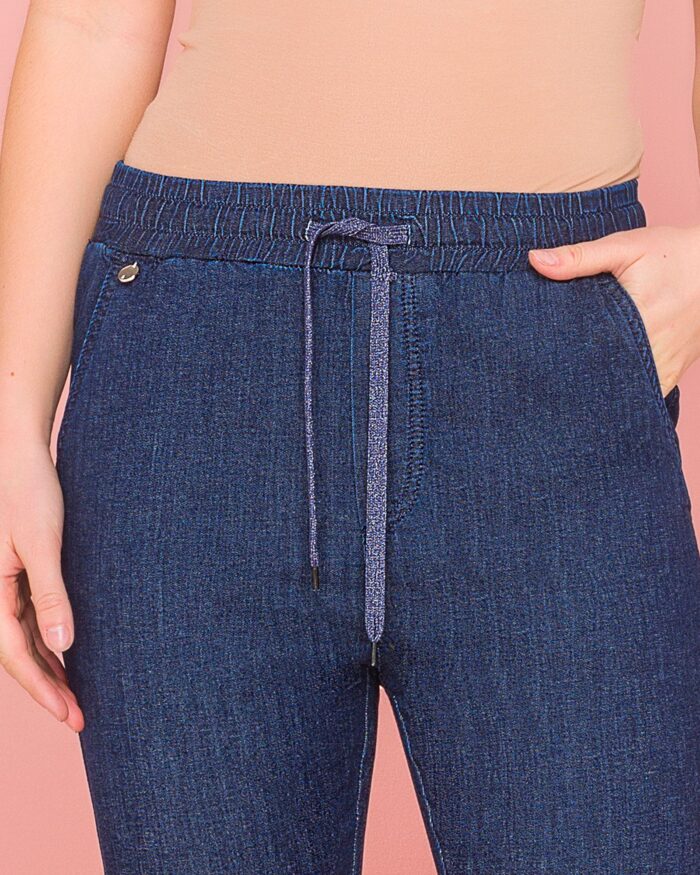 Jeans with elasticated corset