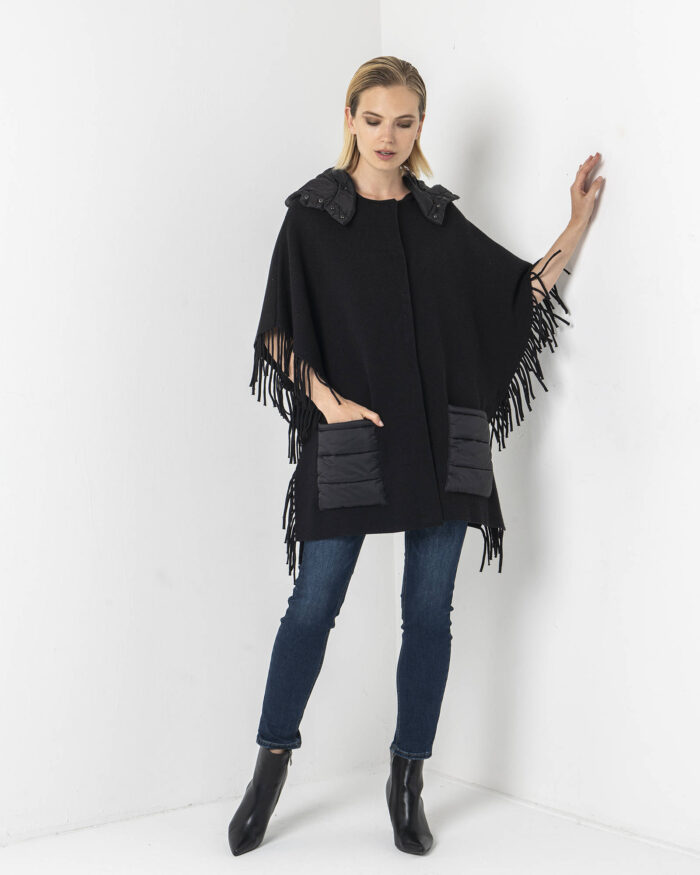 Poncho Style Knitted Coats with Fringes