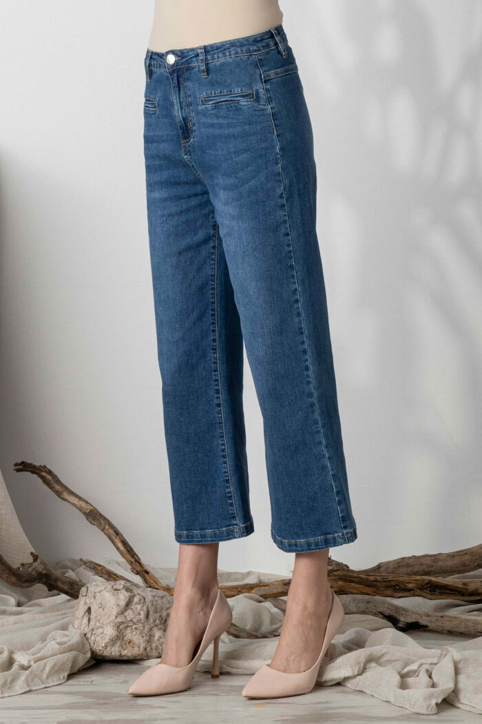 Jeans con Tasche a Friso sul davanti