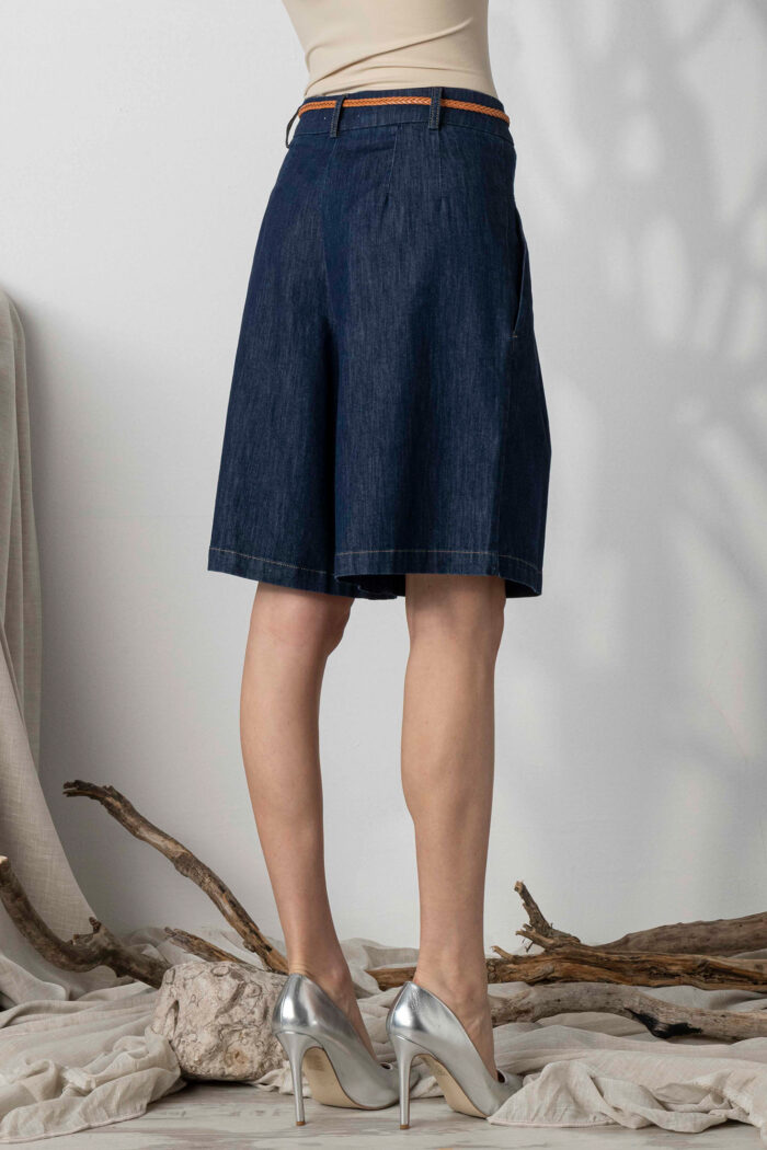 Jeans Bermuda con Cinta