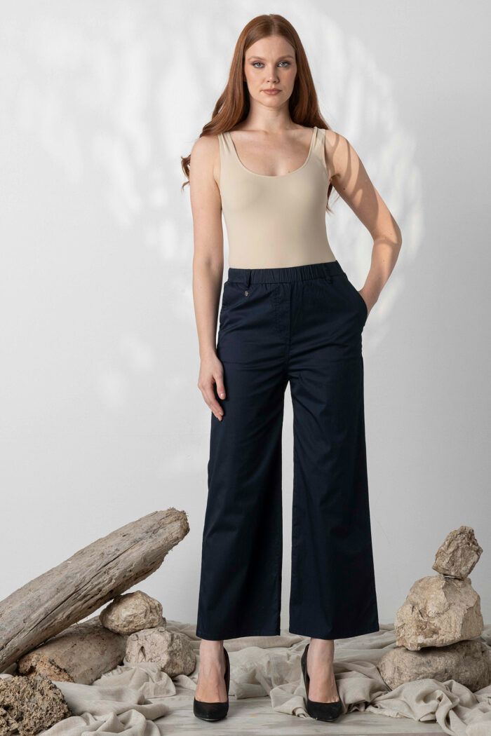 Pantalone Palazzo con Elastico sul Dietro